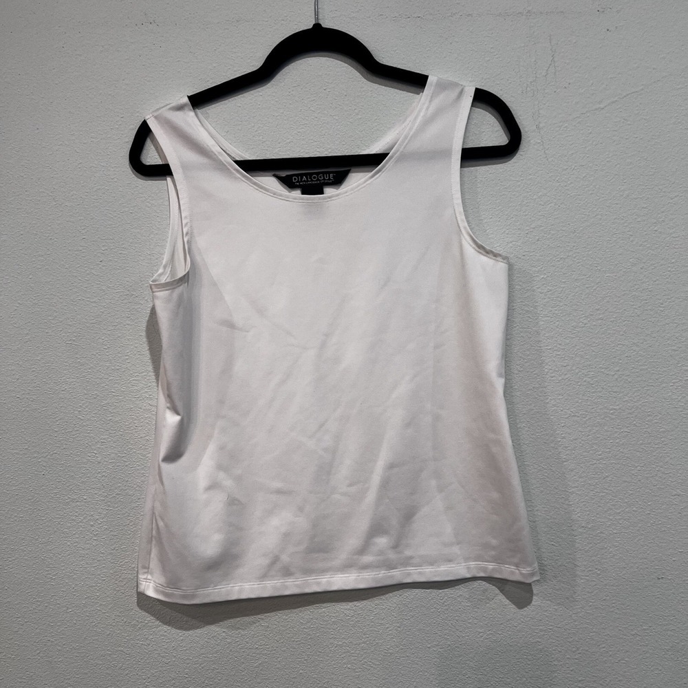 Dialogue Womens Shirt Small sleeveless Tank Stretch Solid Polyester